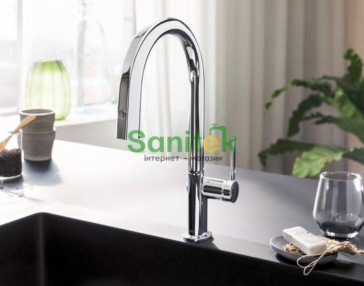 Змішувач для кухні Hansgrohe Aqittura M91 FilterSystem 210 76801000 з душем та підключенням питної води (хром) 540746 фото