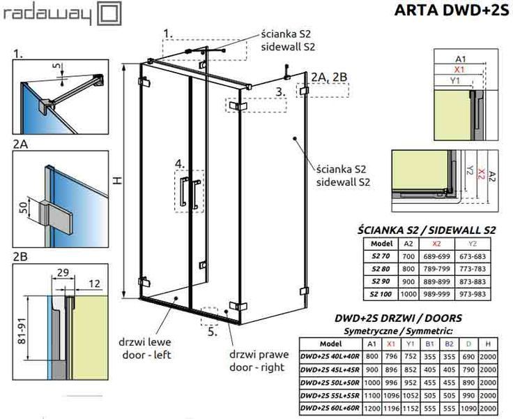 Душова кабіна Radaway Arta DWD+2S 100x90 (386052-03-01L+386052-03-01R+386111-03-01+386111-03-01) профіль хром/скло прозоре 267921 фото