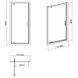 Душові двері Cersanit Basic Pivot 80 (S158-001) профіль хром/скло прозоре 417754 фото 2