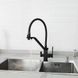 Змішувач для кухні Gappo G4317-6 з душем та підключенням питної води (чорний матовий) 927230 фото 2