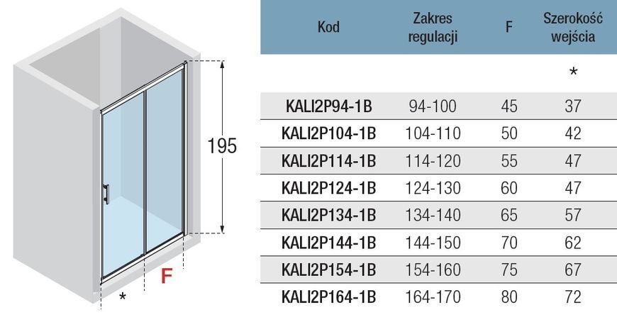 Душова кабіна Novellini Kali 100x80 (KALI2P94-1B+KALIF78-1B) профіль сріблястий/скло прозоре 305413 фото
