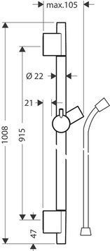 Душова штанга Hansgrohe Unica S Puro 28631700 (білий матовий) 304767 фото