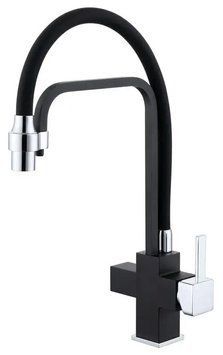 Змішувач для кухні Fabiano FKM 31.11 Matt Black 02 з підключенням питної води (8231.403.0854) чорний/хром 538148 фото