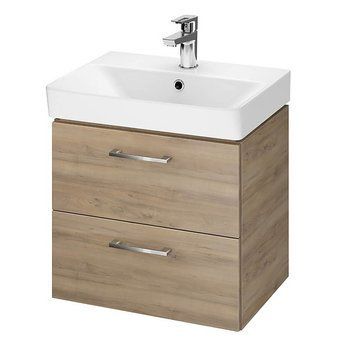 Тумба з умивальником Cersanit Lara 50 Сет B385 з умивальником Mille Slim 50 (горіх) 516967 фото