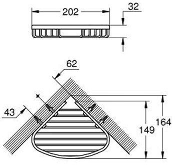 Полиця для ванної кімнати кутова Grohe Bau Cosmopolitan 40664001 (хром) 136105 фото