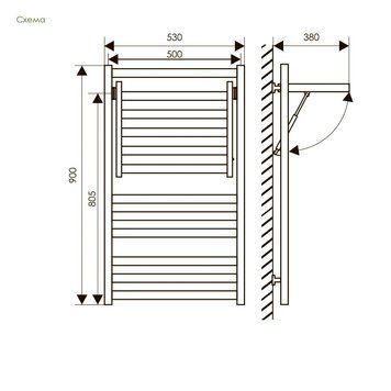 Полотенцесушитель электрический Laris Сириус П12 Э 500х900 (71207683) правый 150753 фото