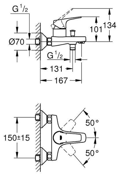 Змішувач для ванни Grohe Start Flow 23772000 (хром) 538442 фото