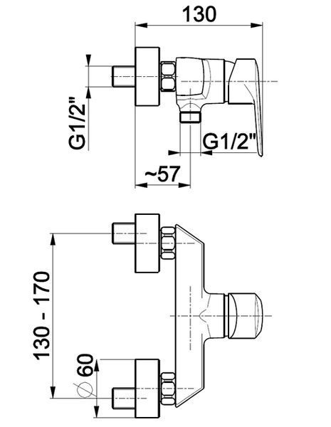 Смеситель для душа Armatura (KFA) German 4516-010-00 (хром) 125160 фото