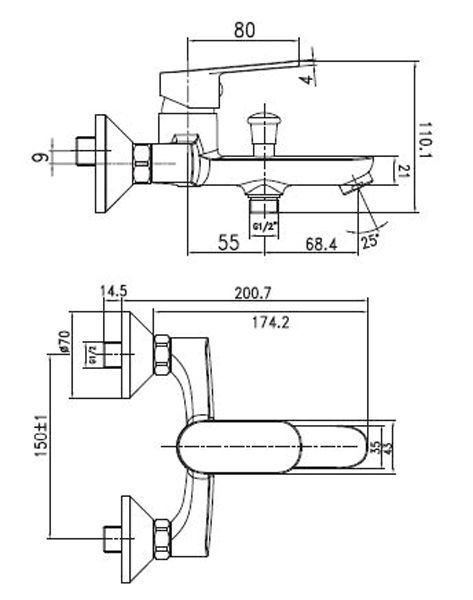 Смеситель для ванны Imprese Laska 10040W (белый) 121029 фото