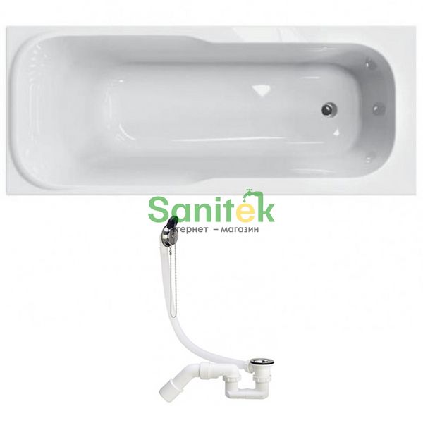 Ванна акрилова Kolo Sensa 150x70 (XWP355000N) без ніжок + сифон для ванни Viega Simplex 311537 273693 фото