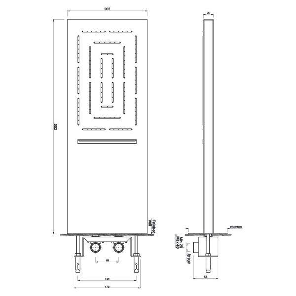 Верхний душ Jaquar Maze OHS-CHR-1649 552х205мм 2 режима (хром) 273444 фото