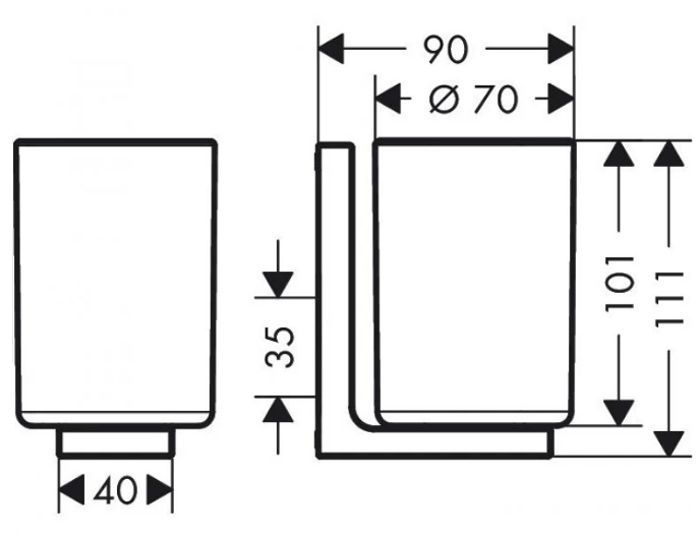 Стакан для ванной Axor Universal Rectangular 42604000 (хром) 674580 фото