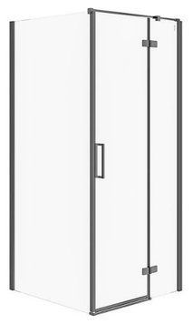 Душова кабіна Cersanit Larga 100x90 (S932-125+S932-134) профіль чорний/скло прозоре (права) 959116 фото