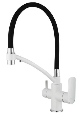 Змішувач для кухні Gappo G4348 з душем та підключенням питної води (білий/хром/чорний) 927232 фото