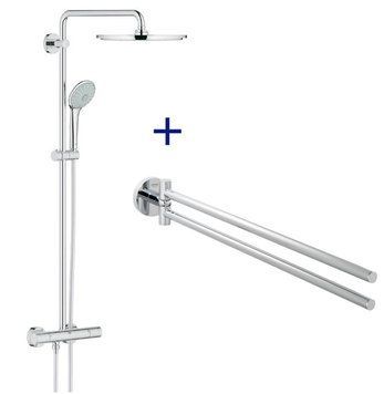 Душевая система Grohe Euphoria XXL 26075000 с термостатом + рожки для полотенец Grohe Essentials 40371001 (хром) 383523 фото