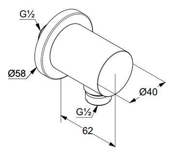 Подключение для душевого шланга Kludi Nova Fonte Puristic 205435315 (белый матовый) 832279 фото