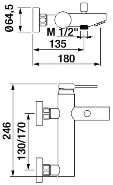 Змішувач для ванни GRB Time 47225472 (чорний) 309760 фото