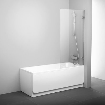 Шторка для ванны Ravak Brilliant BVS1-80+B SET хромированный крепеж/стекло Transparent 117409 фото
