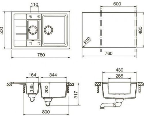 Гранитная мойка Schock Manhattan D-150 S Cristalite Alpina 07 (31076007) 145925 фото