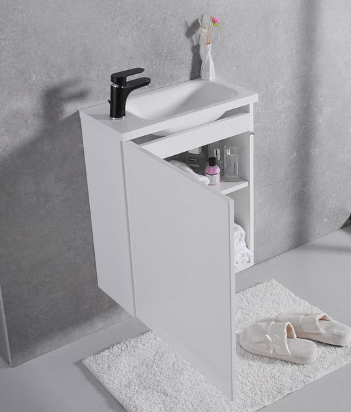 Тумба під умивальник Fancy Marble (Буль-Буль) Java 50 Linnea (біла) петлі зліва 685346 фото