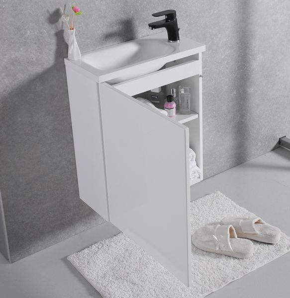Тумба під умивальник Fancy Marble (Буль-Буль) Java 50 Linnea (біла) петлі зліва 685346 фото