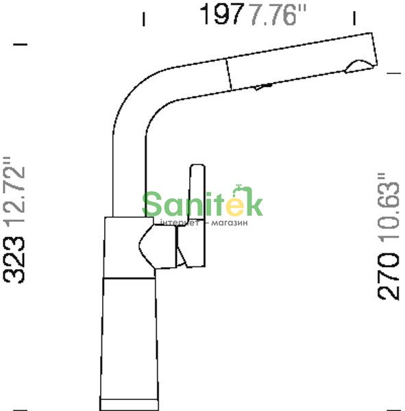 Змішувач для кухні Schock SC 540-557120 з душем Cristadur (87 bronze) 146446 фото
