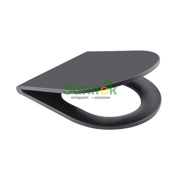 Унитаз подвесной Qtap Robin Rimless (QT1333046ENRMB) с сиденьем Slim Soft-close (чёрный мат) 384811 фото