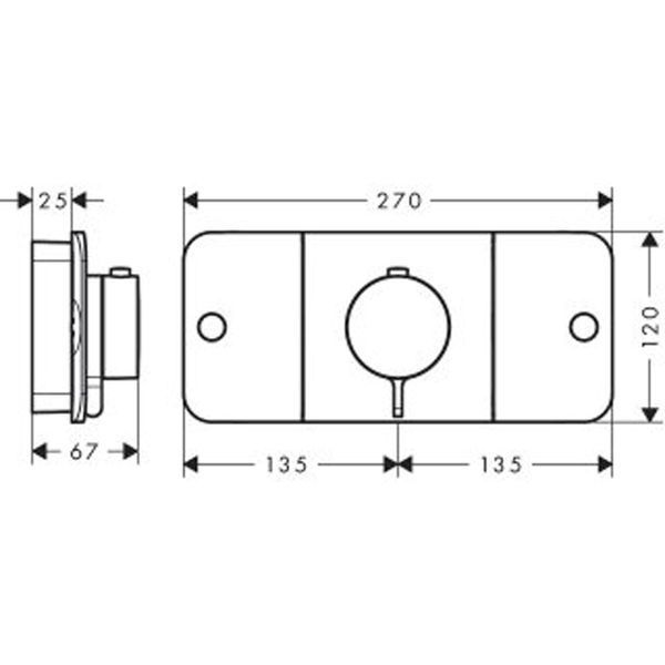 Смеситель для ванны и душа Axor One 45712800 скрытого монтажа с термостатом (Stainless Steel Optic) 871125 фото