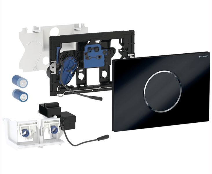 Инсталляция для унитаза Geberit Duofix Sigma 111.300.00.5 4в1 (клавиша Sigma 10 бесконтактная электронная батарея 3 В чёрный/хром) 693257 фото