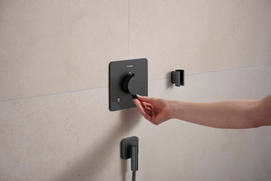 Змішувач для ванни та душу Hansgrohe Ecostat Comfort Q 33713340 прихованого монтажу з термостатом (Brushed Black Chrome) 989002 фото