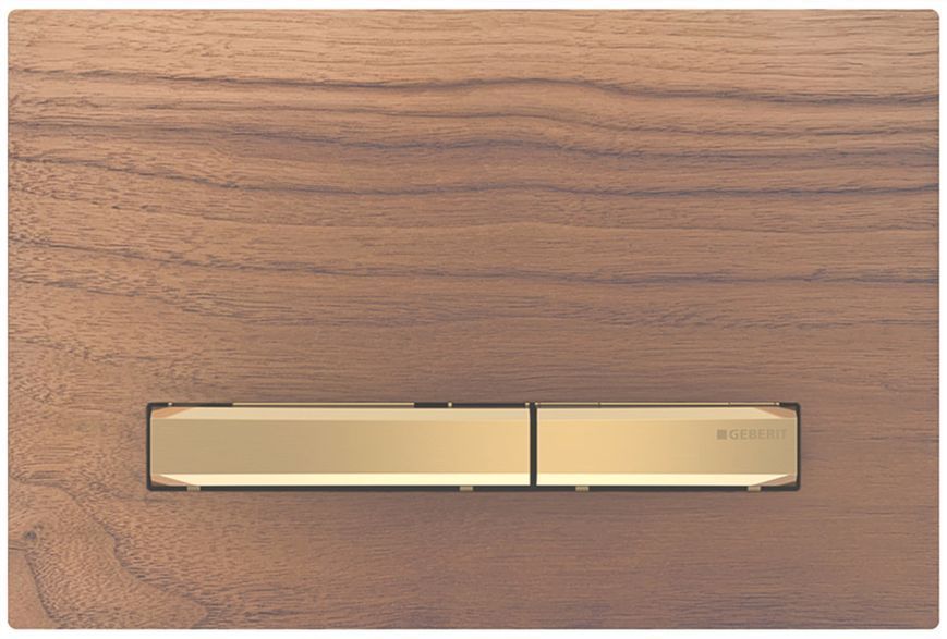 Змивна клавіша Geberit Sigma 50 (115.672.JX.2) чорний горіх/латунь 381194 фото