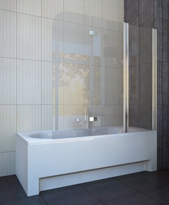 Шторка для ванны Koller Pool QP96 Chrome-Clear R хромированный профиль/стекло Clear (правая) 152316 фото