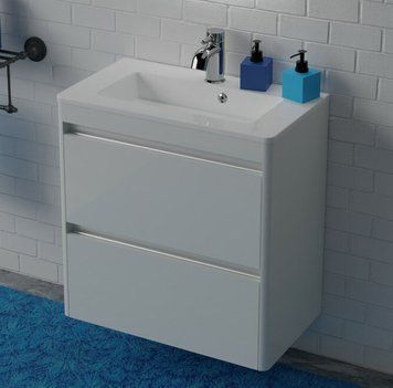 Тумба с умывальником Fancy Marble (Буль-Буль) Bali 70-2 Beatrice (белая) 1007309 фото