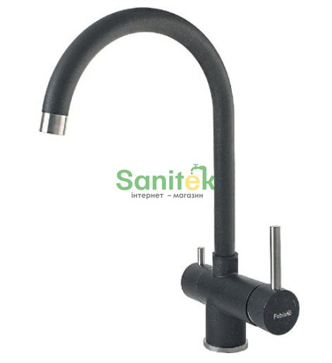 Смеситель для кухни Fabiano FKM 31.5 S/Steel Antracit с подключением питьевой воды (Antracit/нержавеющая сталь) 247421 фото