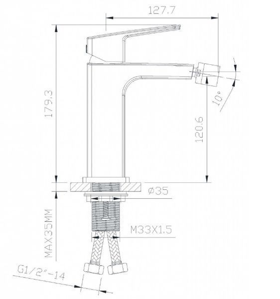 Смеситель для биде Imprese Grafiky ZMK041807070 236895 фото
