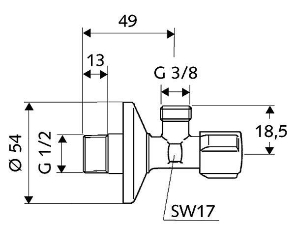 Кутовий вентиль Schell Comfort 052120699 (1/2х3/8) 135512 фото