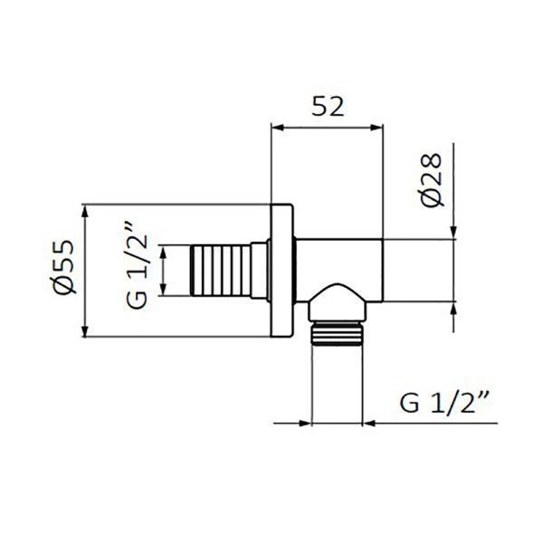 Подключение для душевого шланга GRB 094102 (черный) 955537 фото