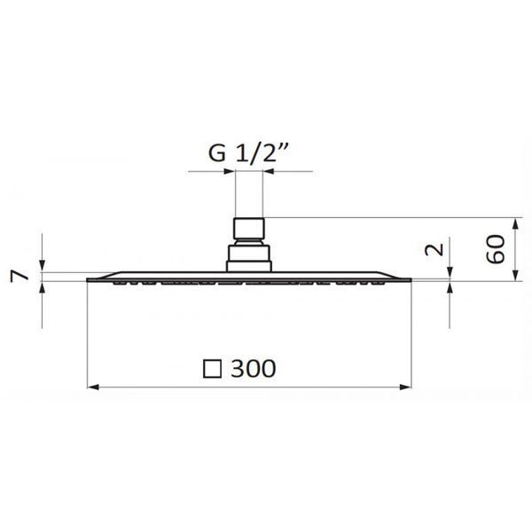 Верхній душ GRB Slim 05020011 (300х300 мм) хром 256727 фото