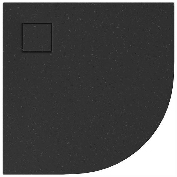 Душевой поддон Cersanit Tako Slim 90x90x4 (Сет B457) полукруглый чёрный матовый + сифон 545177 фото