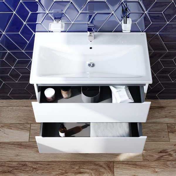Тумба с умывальником AM.PM X-Joy 80 см (M85-FHX0802-WC0802WG38) белая 421034 фото
