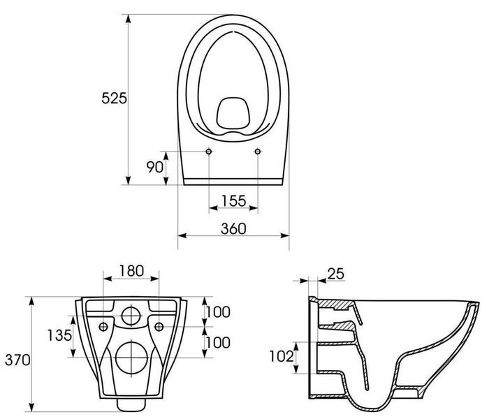 Унітаз підвісний Cersanit Moduo Clean On (А29) з сидінням Soft Close Slim Wrap (дюропласт) K701-262 415596 фото