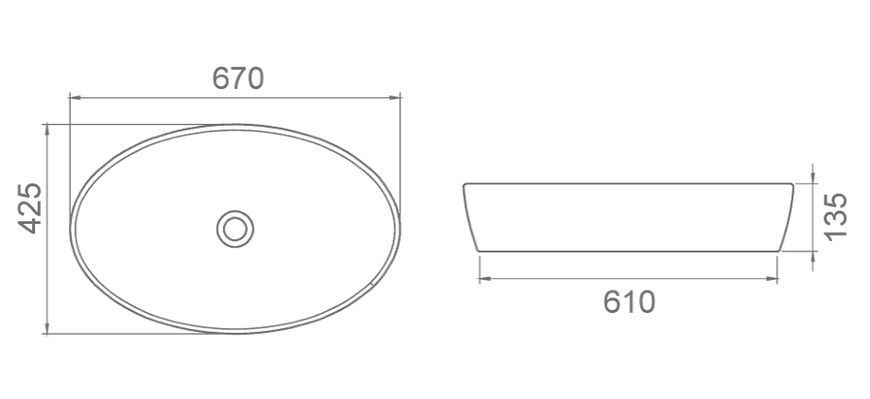 Умивальник CeraStyle One 67x43 cм 076200 (АР000040724) чорний мат 420803 фото