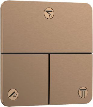 Переключающий вентиль Hansgrohe ShowerSelect Comfort Q 15587140 на 3 потребителя (бронза) 694246 фото