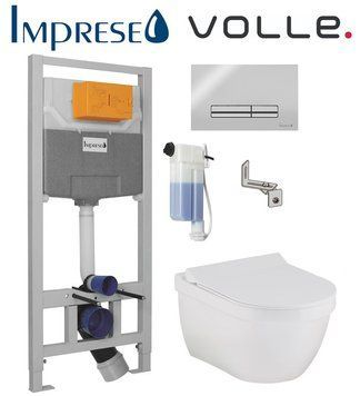 Комплект инсталляции Imprese i9120OLIpure с унитазом Volle Solar Rimless 13-93-363 с сиденьем Slim slow-closing 271432 фото