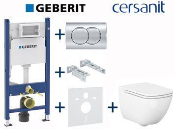 Комплект инсталляции Geberit Duofix 458.126.00.1+115.107.21.1 с унитазом Cersanit Caspia Clean On с сиденьем Soft Closing 696764 фото