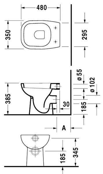 Унітаз підлоговий Duravit D-Code 21080900002 94125 фото