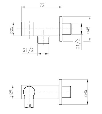 Підключення для душового шлангу Q-Tap QT CRM BH130 з тримачем (хром) 324783 фото