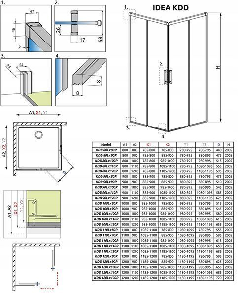 Душова кабіна Radaway Idea Black KDD 110x110 (387063-54-01L+387063-54-01R) чорний профіль/скло прозоре 281913 фото
