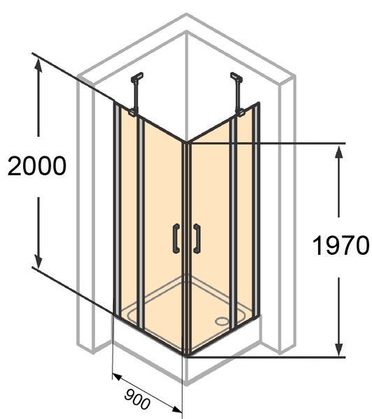 Душова кабіна Huppe Classics 2 90x90 (C23005.069.321) хромований профіль/скло прозоре 272319 фото