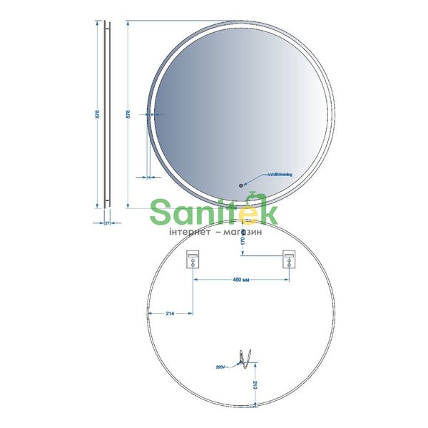 Зеркало для ванной комнаты Devit Allround 90 (5501090) с LED подсветкой и тачсенсором 824075 фото